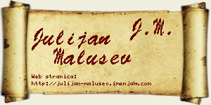 Julijan Malušev vizit kartica